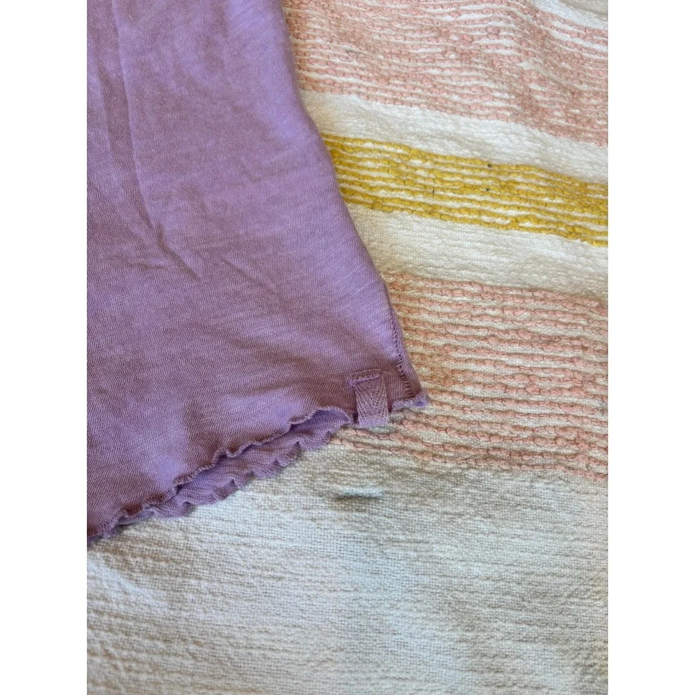 Free People We The Free‎ Blue Moon Knit Lettuce Edge Tee Purple XS